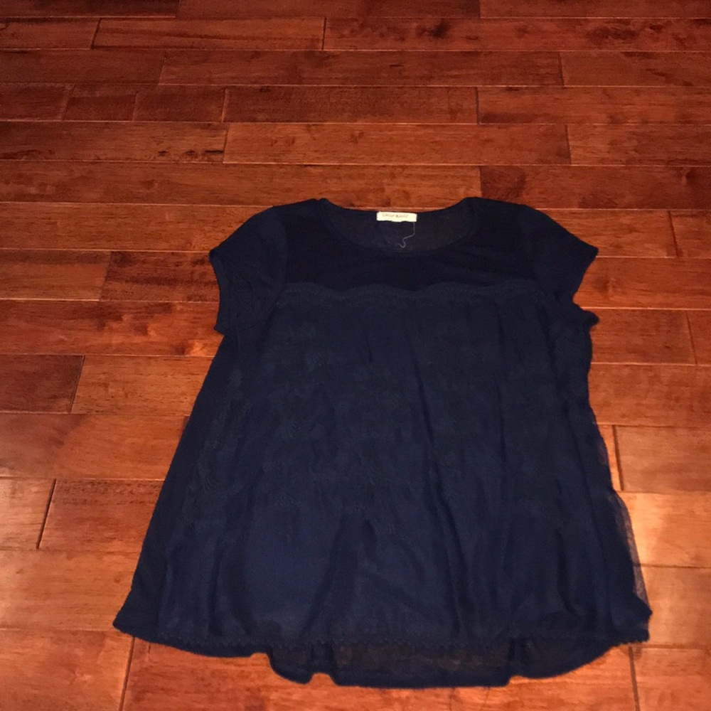 Living doll navy blue blouse